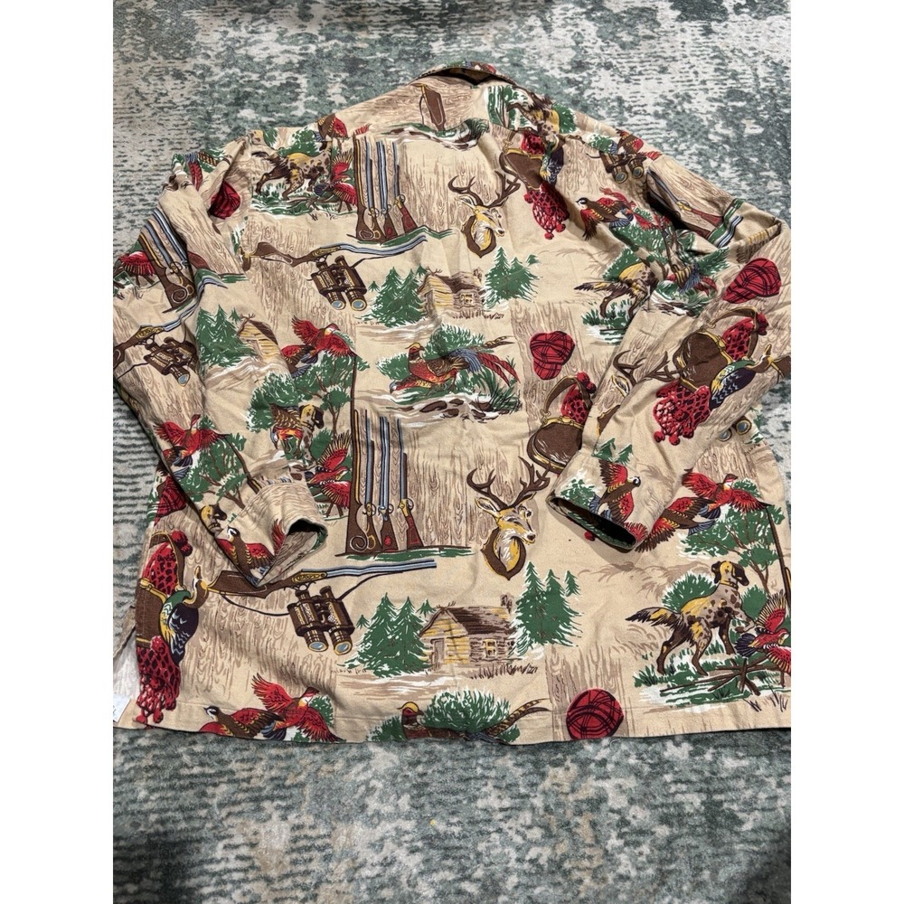 Vintage Ralph Lauren Polo Loop Collar Hunting Flannel Shirt L 90s Bear Wing Snow - Picture 2 of 6